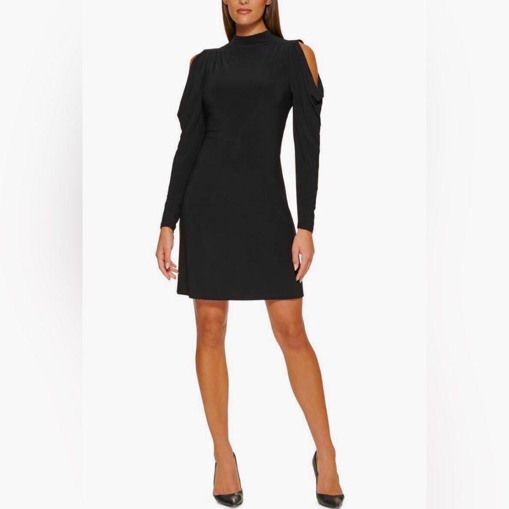Tommy Hilfiger Black Cold Shoulder Bodycon Mini Dress – Size 18 Party Chic Style